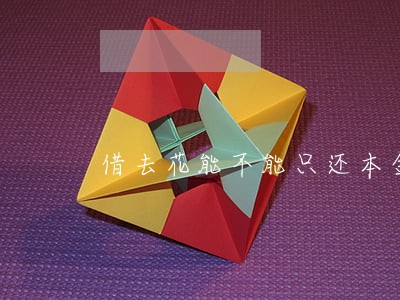 借去花能不能只还本金 借去花能不能只还本金