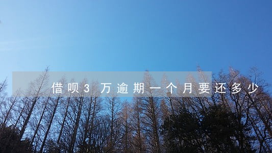 借呗3万逾期一个月要还多少 借呗3万逾期一个月要还多少