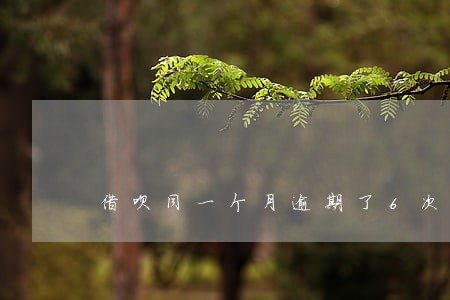 借呗同一个月逾期了6次 借呗同一个月逾期了6次