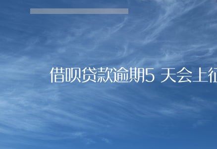 借呗贷款逾期5天会上征信吗 借呗贷款逾期5天会上征信吗