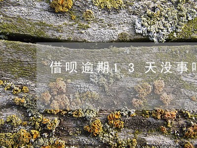 借呗逾期13天没事吧 借呗逾期13天没事吧