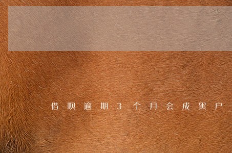借呗逾期3个月会成黑户了 借呗逾期3个月会成黑户了