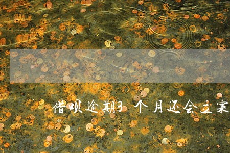 借呗逾期3个月还会立案吗 借呗逾期3个月还会立案吗
