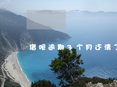 借呗逾期3个月还清了