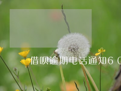 借呗逾期电话通知60天 借呗逾期电话通知60天