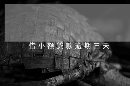 借小额贷款逾期三天