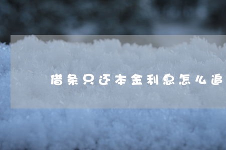 借条只还本金利息怎么追要 借条只还本金利息怎么追要