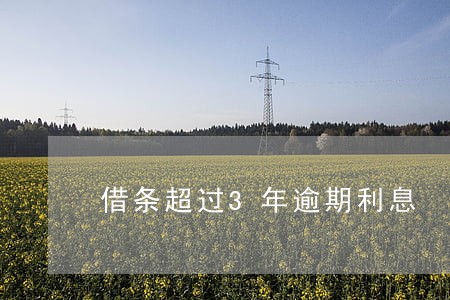 借条超过3年逾期利息 借条超过3年逾期利息