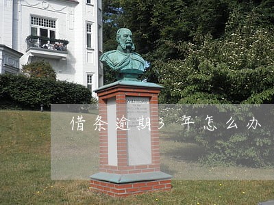 借条逾期3年怎么办