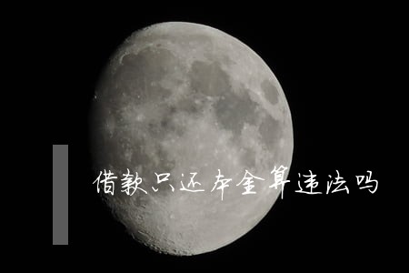 借款只还本金算违法吗 借款只还本金算违法吗