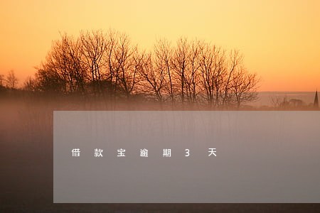 借款宝逾期3天 借款宝逾期3天