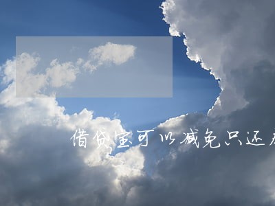 借贷宝可以减免只还本金吗 借贷宝可以减免只还本金吗