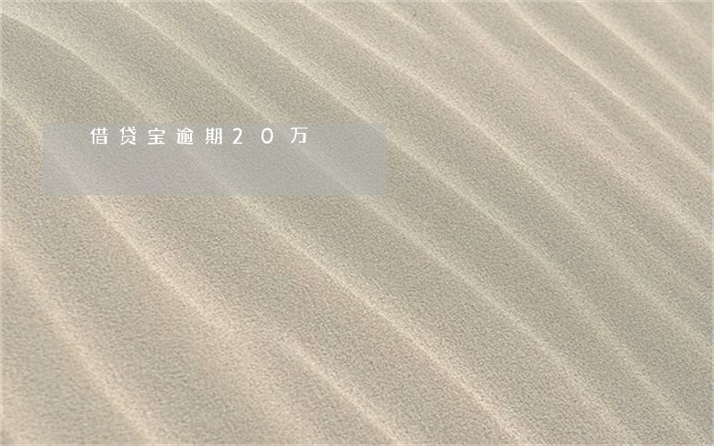 借贷宝逾期20万 借贷宝逾期20万