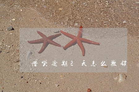 借贷逾期2天怎么撤销 借贷逾期2天怎么撤销