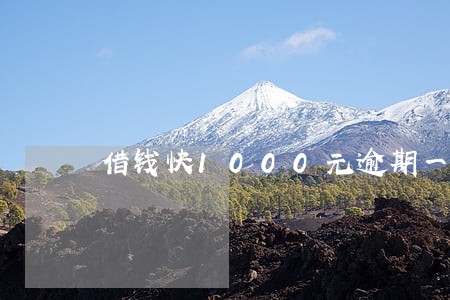 借钱快1000元逾期一天 借钱快1000元逾期一天