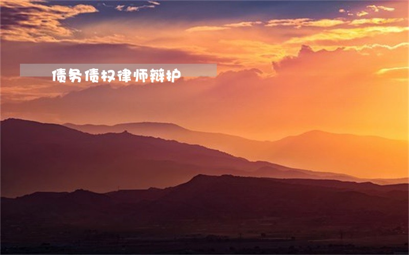 债务债权律师辩护 债务债权律师辩护