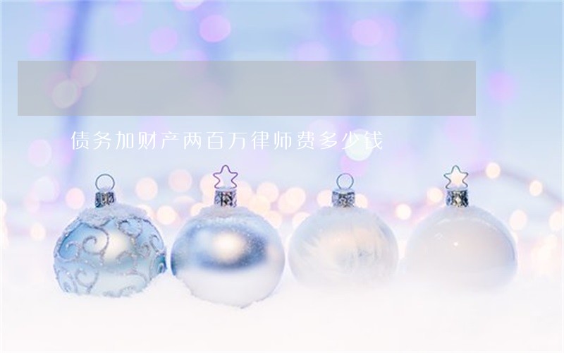债务加财产两百万律师费多少钱 债务加财产两百万律师费多少钱