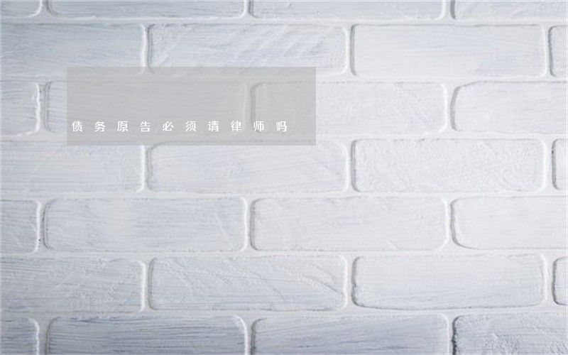 债务原告必须请律师吗 债务原告必须请律师吗