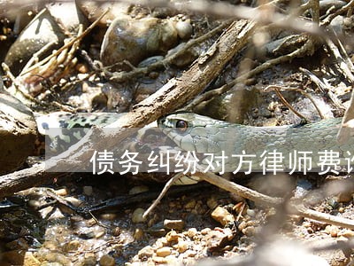 债务纠纷对方律师费谁出 债务纠纷对方律师费谁出