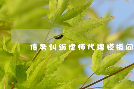 债务纠纷律师代理模板问题 债务纠纷律师代理模板问题