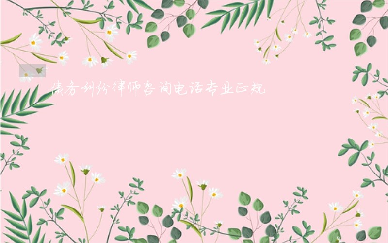 债务纠纷律师咨询电话专业正规