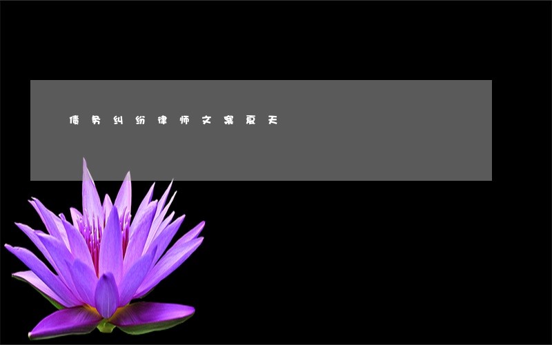债务纠纷律师文案夏天