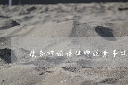 债务诉讼请律师注意事项 债务诉讼请律师注意事项