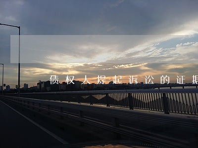 债权人提起诉讼的证据有哪些