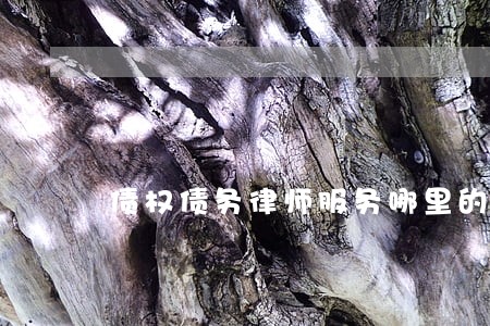 债权债务律师服务哪里的好 债权债务律师服务哪里的好