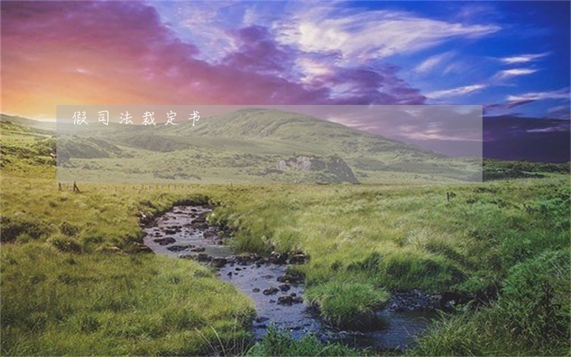 假司法裁定书 假司法裁定书