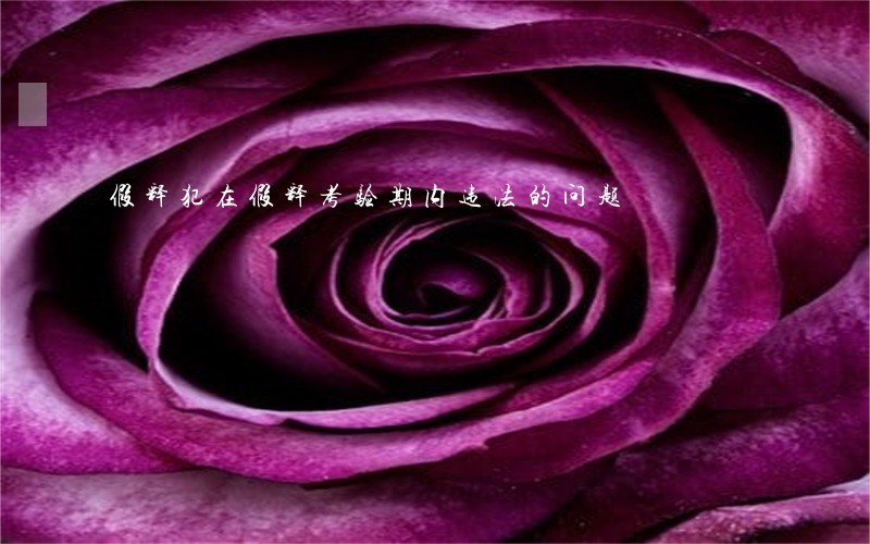 假释犯在假释考验期内违法的问题 假释犯在假释考验期内违法的问题