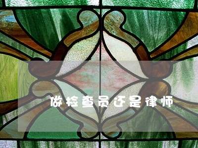 做检查员还是律师 做检查员还是律师