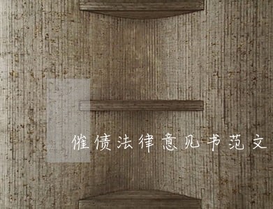 催债法律意见书范文