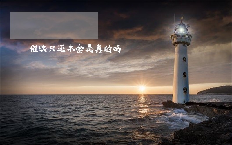 催收只还本金是真的吗 催收只还本金是真的吗