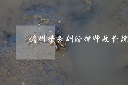 儋州债务纠纷律师收费标准