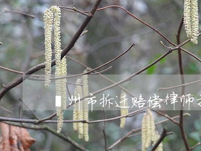 儋州市拆迁赔偿律师找谁