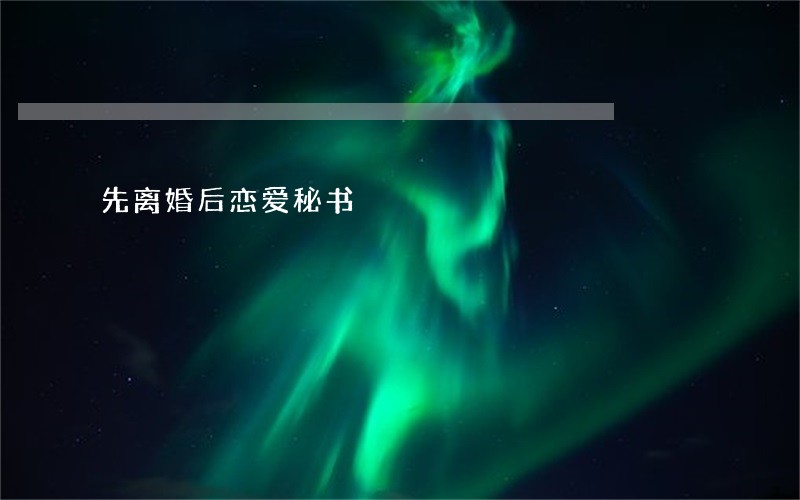 先离婚后恋爱秘书 先离婚后恋爱秘书