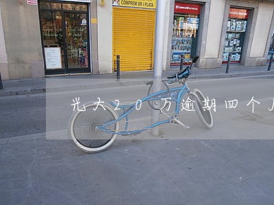 光大20万逾期四个月怎么办 光大20万逾期四个月怎么办