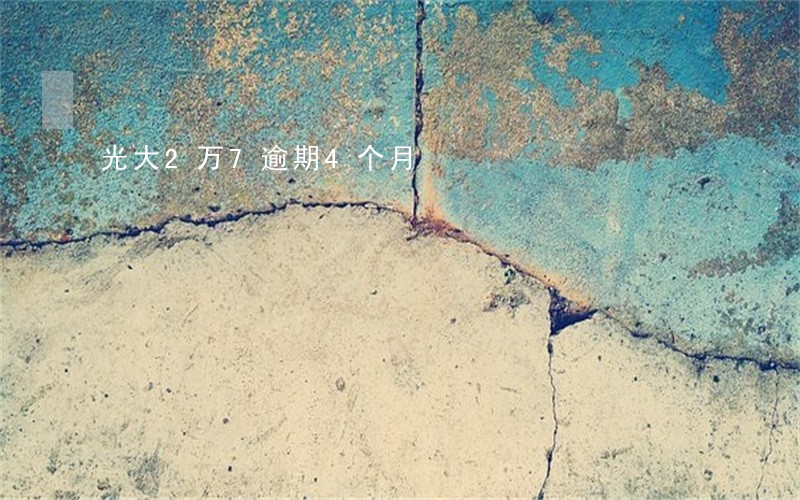 光大2万7逾期4个月 光大2万7逾期4个月