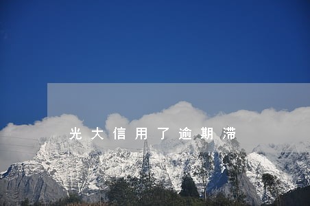 光大信用了逾期滞 光大信用了逾期滞