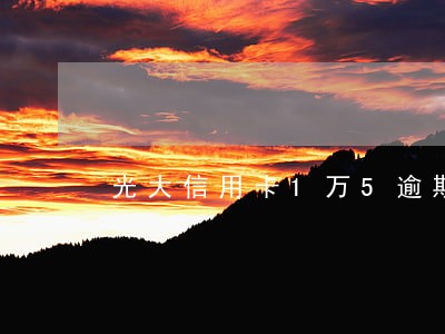 光大信用卡1万5逾期