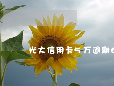 光大信用卡5万逾期6个月了