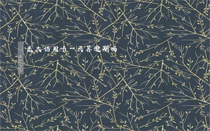 光大信用卡一天算逾期吗 光大信用卡一天算逾期吗