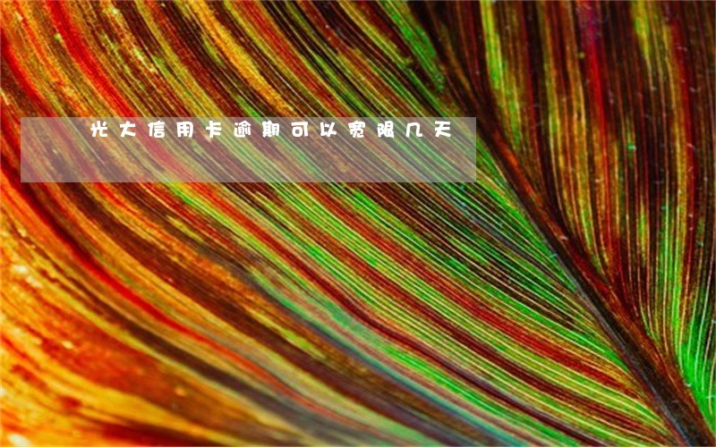光大信用卡逾期可以宽限几天