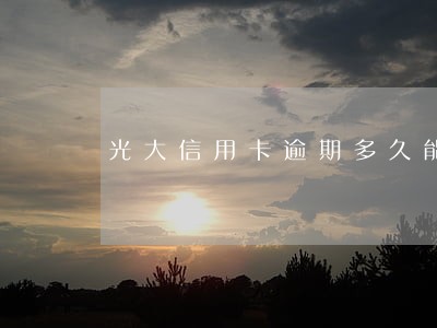 光大信用卡逾期多久能提额度