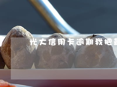 光大信用卡逾期我把最低还款 光大信用卡逾期我把最低还款