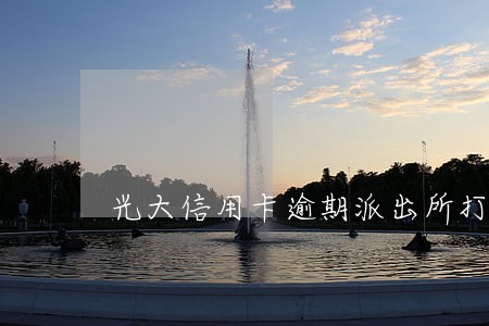 光大信用卡逾期派出所打电话
