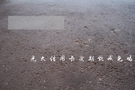 光大信用卡逾期能减免吗
