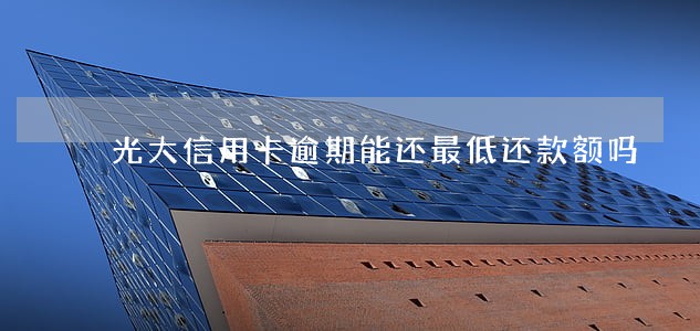 光大信用卡逾期能还最低还款额吗