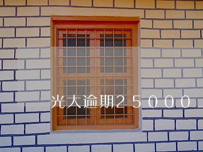 光大逾期25000上门了 光大逾期25000上门了